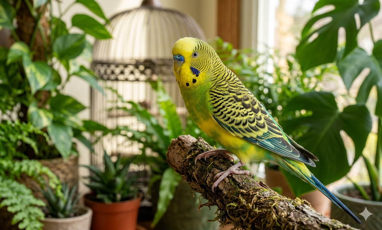 Muhabbet kuşu portresi